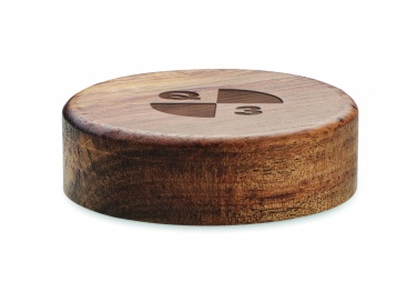 Logo trade promotional giveaway photo of: Wireless charger in acacia 15W